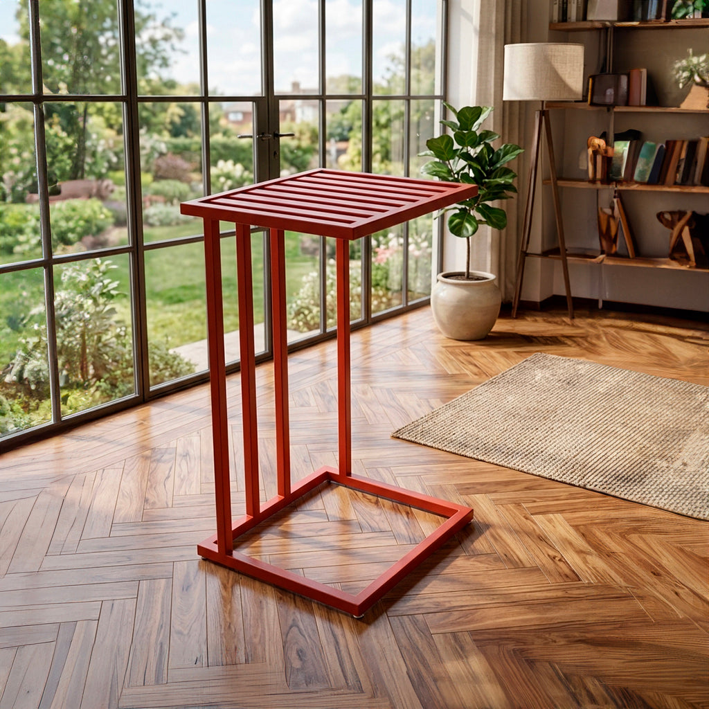 Mesa de apoyo lateral Bargiotti fierro rojo interior
